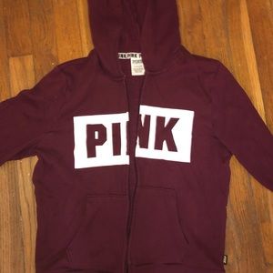 Magenta Cropped Pink Zip Up Hoodie